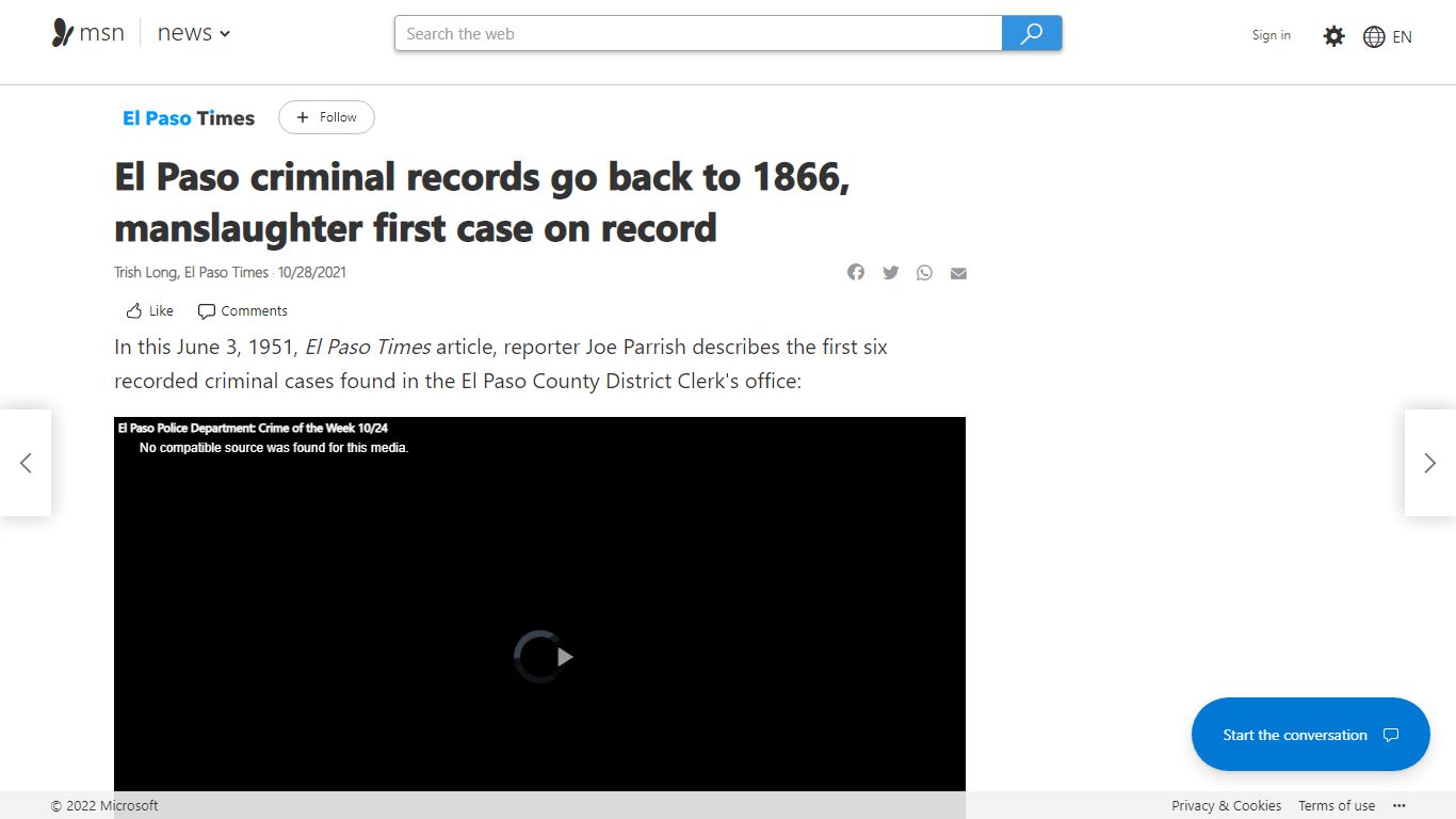 El Paso criminal records go back to 1866, manslaughter ...